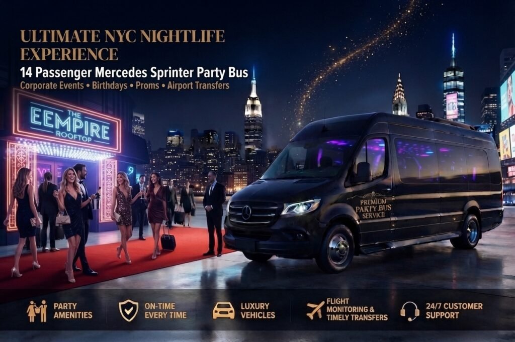 14 Passenger Mercedes Sprinter Party Bus in NYC
